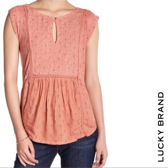Lucky Brand Tops - Lucky Brand paisley embroidered Patterned Blouse
